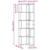 Corner Bookcase 5-Tier Artisian Oak 50x50x179 cm Engineered Wood - Extra Image
