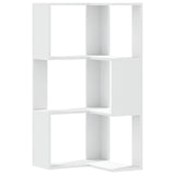 Corner Bookcase 3-Tier White 50x50x102 cm Engineered Wood - Front View