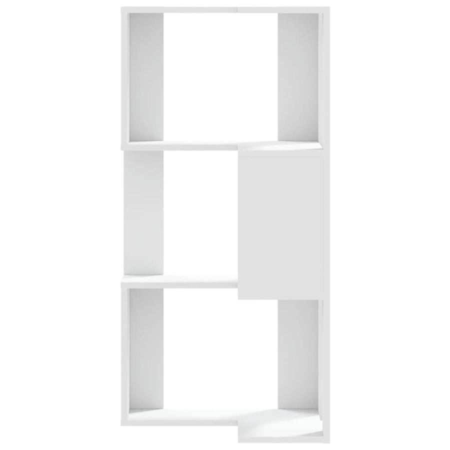 Corner Bookcase 3-Tier White 50x50x102 cm Engineered Wood