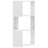 Corner Bookcase 3-Tier White 50x50x102 cm Engineered Wood - 45-Degree Angle