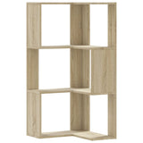 Corner Bookcase 3-Tier Sonoma Oak 50x50x102 cm Engineered Wood - Front View