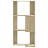 Corner Bookcase 3-Tier Sonoma Oak 50x50x102 cm Engineered Wood - Top-Down View