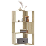 Corner Bookcase 3-Tier Sonoma Oak 50x50x102 cm Engineered Wood