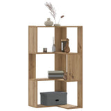 Corner Bookcase 3-Tier Artisian Oak 50x50x102 cm Engineered Wood - Side View