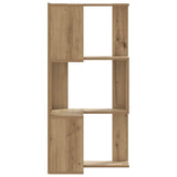 Corner Bookcase 3-Tier Artisian Oak 50x50x102 cm Engineered Wood - Top-Down View