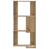 Corner Bookcase 3-Tier Artisian Oak 50x50x102 cm Engineered Wood - 45-Degree Angle
