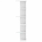Wall Corner Shelf White 36.5x36.5x140 cm Engineered Wood