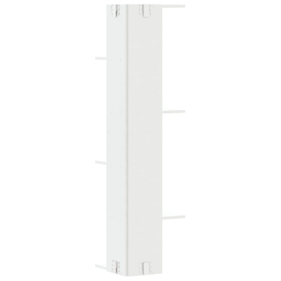Wall Corner Shelf White 36.5x36.5x140 cm Engineered Wood