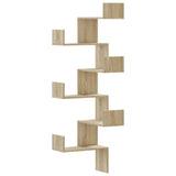 Wall Corner Shelf Sonoma Oak 45x45x147 cm Engineered Wood - Front View