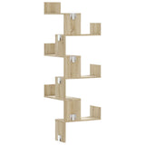 Wall Corner Shelf Sonoma Oak 45x45x147 cm Engineered Wood - Rear View