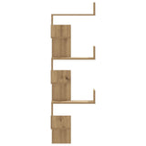 Wall Corner Shelf Artisian Oak 45x45x147 cm Engineered Wood - Top-Down View