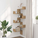 Wall Corner Shelf Artisian Oak 45x45x147 cm Engineered Wood