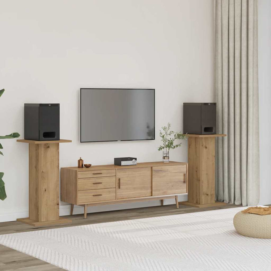 Speaker Stands 2 pcs Artisan Oak 30x30x60 cm Engineered Wood