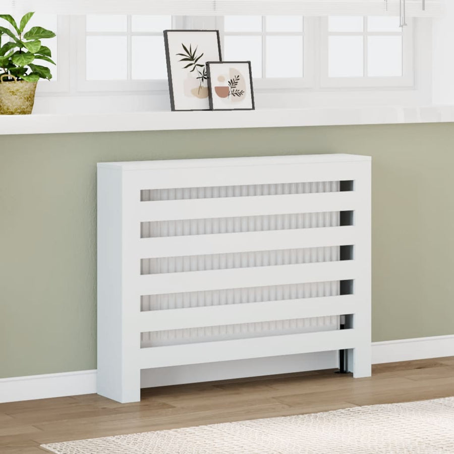 Radiator Cover White 104x20x82 cm Engineered Wood