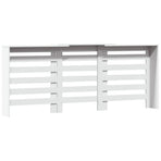 Radiator Cover White 205x21.5x83.5 cm Engineered Wood