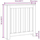 Radiator Cover White 78x20x82 cm Engineered Wood