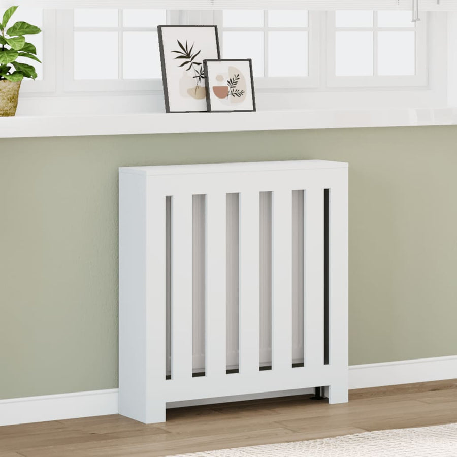 Radiator Cover White 78x20x82 cm Engineered Wood