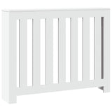 Radiator Cover White 104x20x82 cm Engineered Wood - Front View