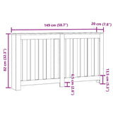 Radiator Cover White 149x20x82 cm Engineered Wood