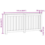 Radiator Cover White 175x20x82 cm Engineered Wood