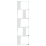Bookcase 5-Tier White 45x23.5x162.5 cm Engineered Wood