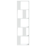 Bookcase 5-Tier White 45x23.5x162.5 cm Engineered Wood