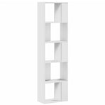 Bookcase 5-Tier White 45x23.5x162.5 cm Engineered Wood