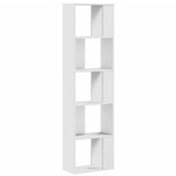 Bookcase 5-Tier White 45x23.5x162.5 cm Engineered Wood - 45-Degree Angle