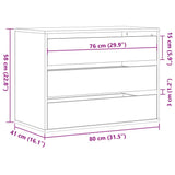 Corner Chest of Drawers White 80x41x58 cm Engineered Wood - Low Angle