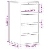 Corner Chest of Drawers White 40x41x76 cm Engineered Wood - Low Angle