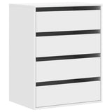Corner Chest of Drawers White 60x41x76 cm Engineered Wood - Front View