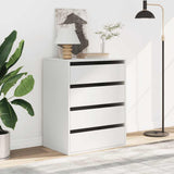 Corner Chest of Drawers White 60x41x76 cm Engineered Wood - Side View