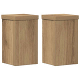 Plant Stands 2 pcs Artisan Oak 10x10x18 cm Engineered Wood - Front View