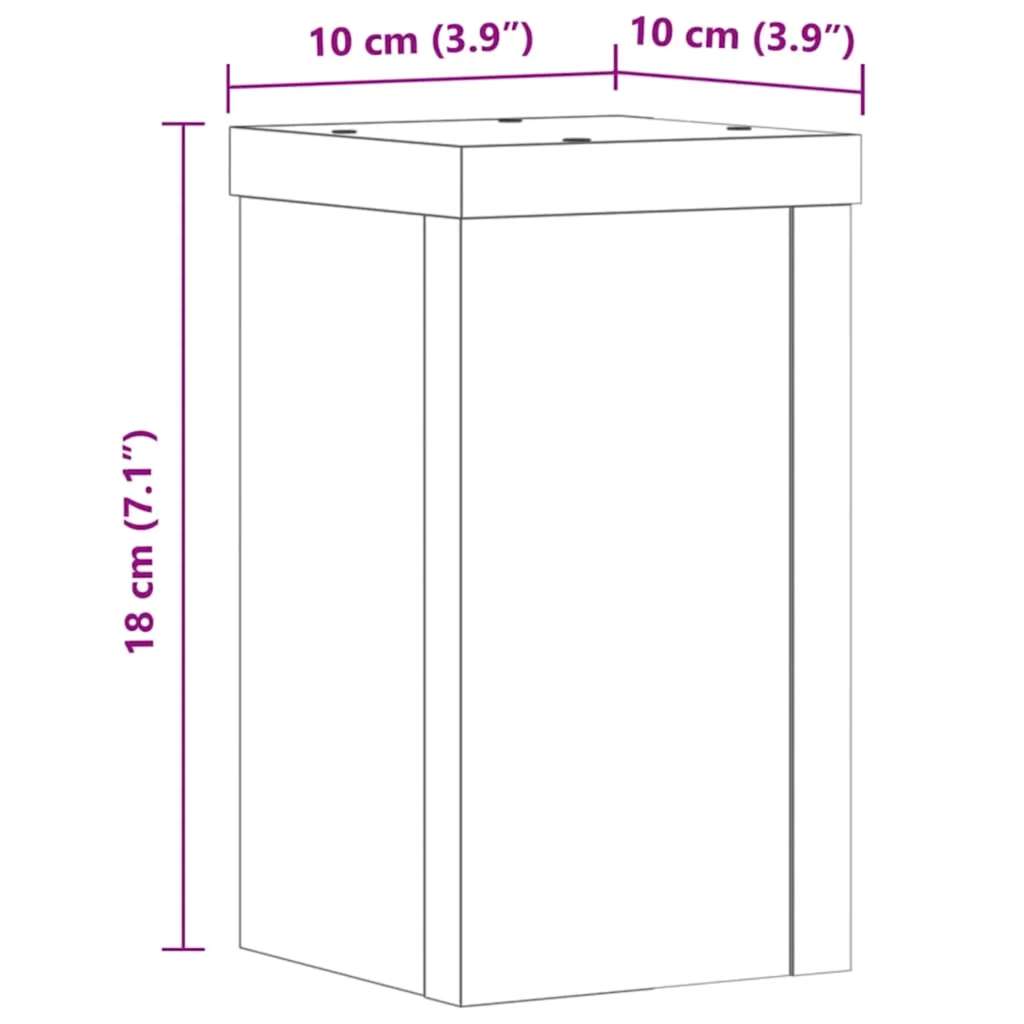 Plant Stands 2 pcs Artisan Oak 10x10x18 cm Engineered Wood