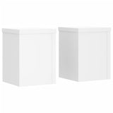 Plant Stands 2 pcs White 15x15x20 cm Engineered Wood - Front View