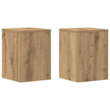 Plant Stands 2 pcs Artisan Oak 25x25x35 cm Engineered Wood - Front View