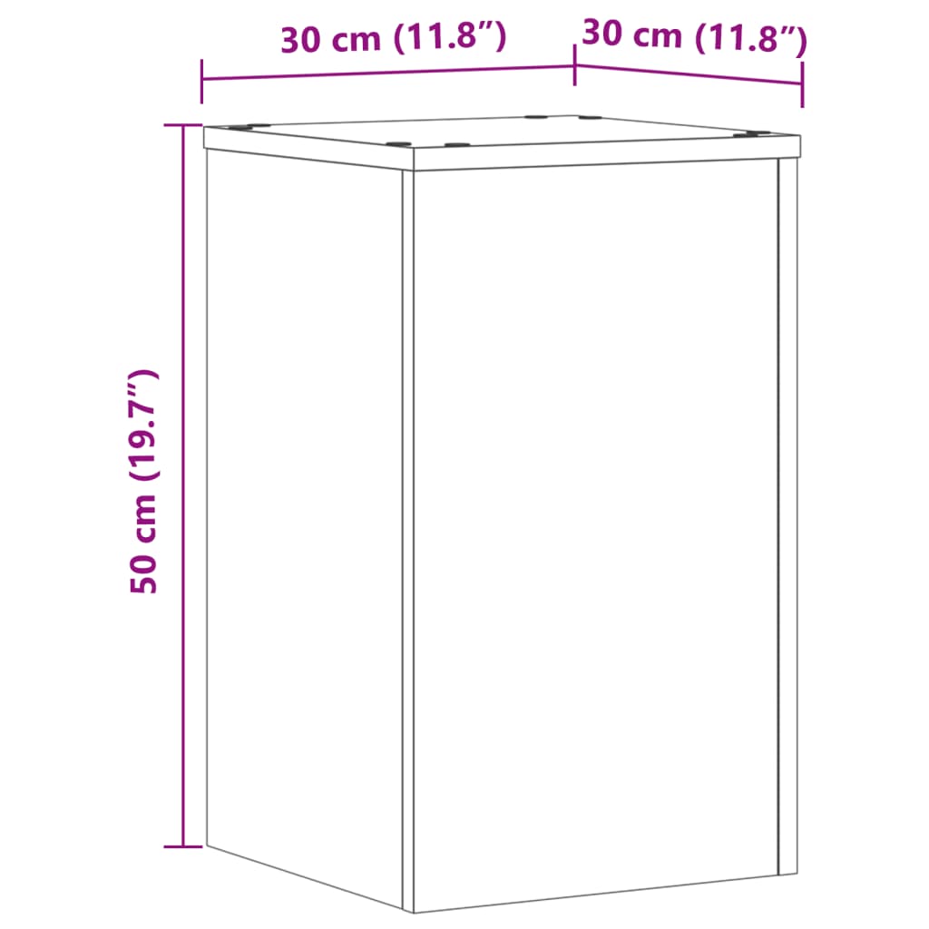 Plant Stands 2 pcs White 30x30x50 cm Engineered Wood
