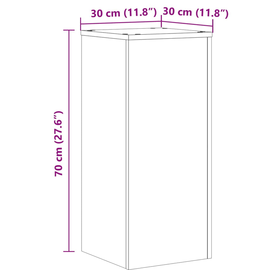 Plant Stands 2 pcs Sonoma Oak 30x30x70 cm Engineered Wood