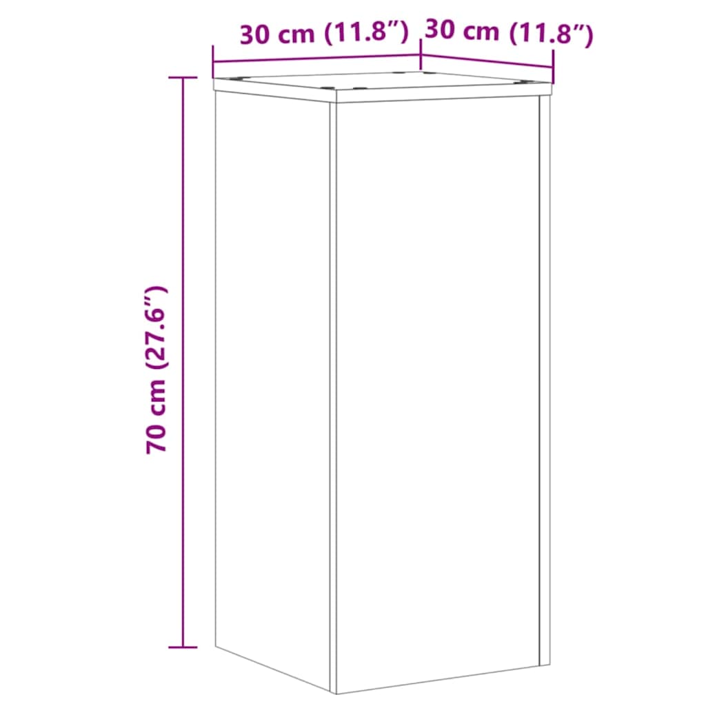 Plant Stands 2 pcs Artisan Oak 30x30x70 cm Engineered Wood