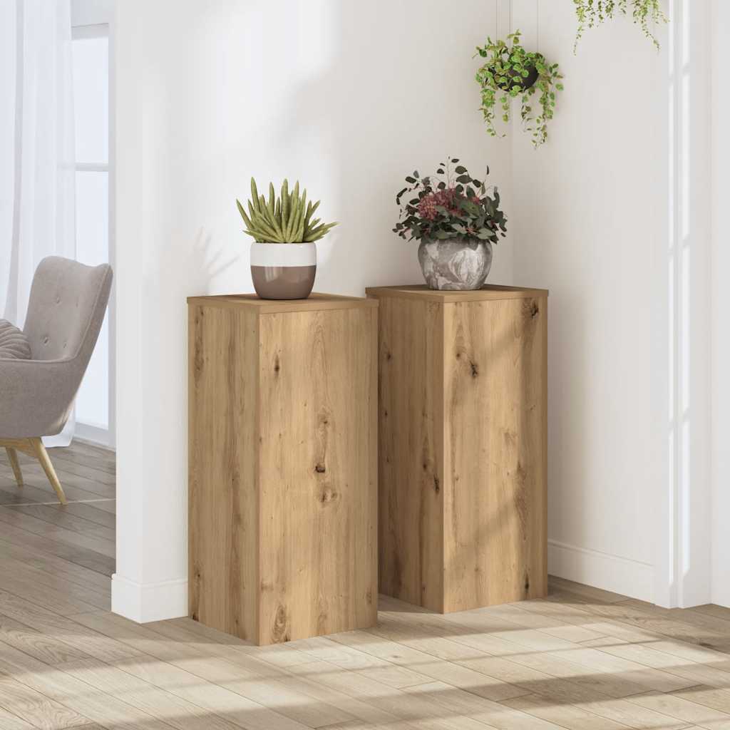 Plant Stands 2 pcs Artisan Oak 30x30x70 cm Engineered Wood