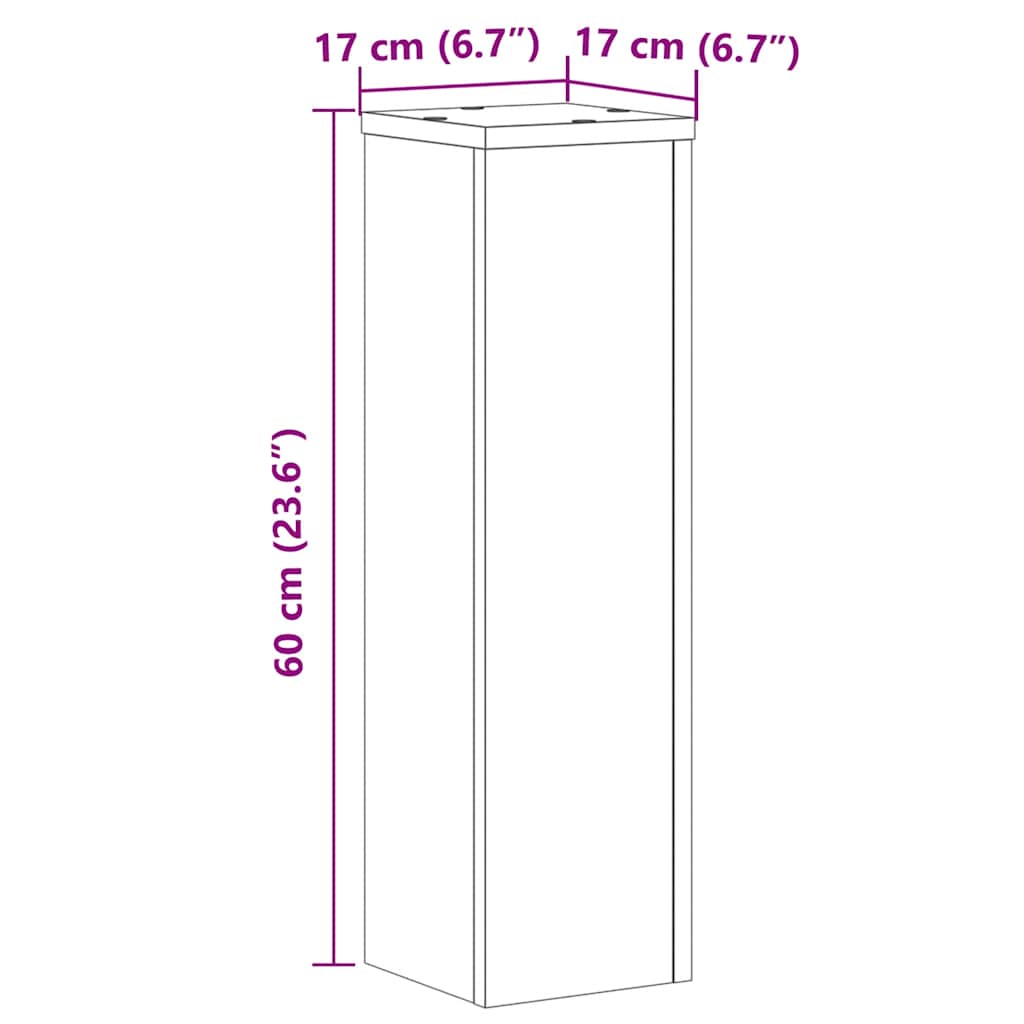 Plant Stands 2 pcs White 17x17x60 cm Engineered Wood