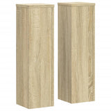 Plant Stands 2 pcs Sonoma Oak 17x17x60 cm Engineered Wood - Front View