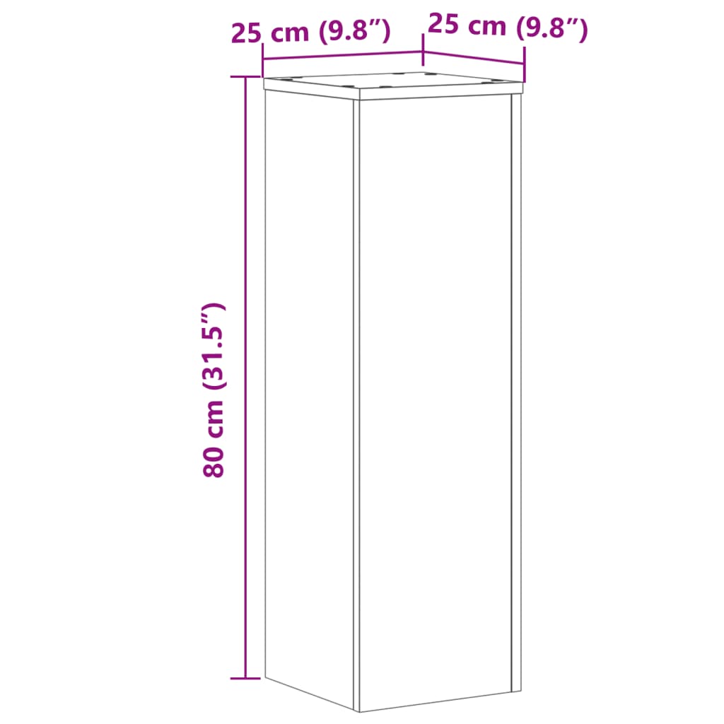 Plant Stands 2 pcs Sonoma Oak 25x25x80 cm Engineered Wood