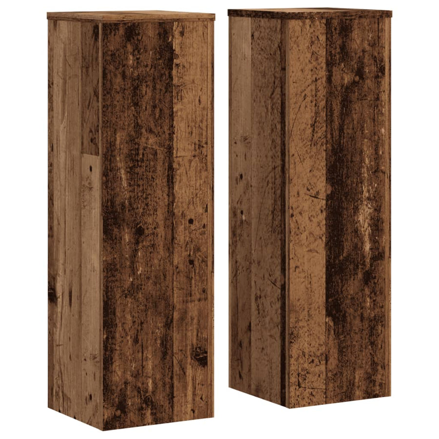 Plant Stands 2 pcs Old Wood 25x25x80 cm Engineered Wood