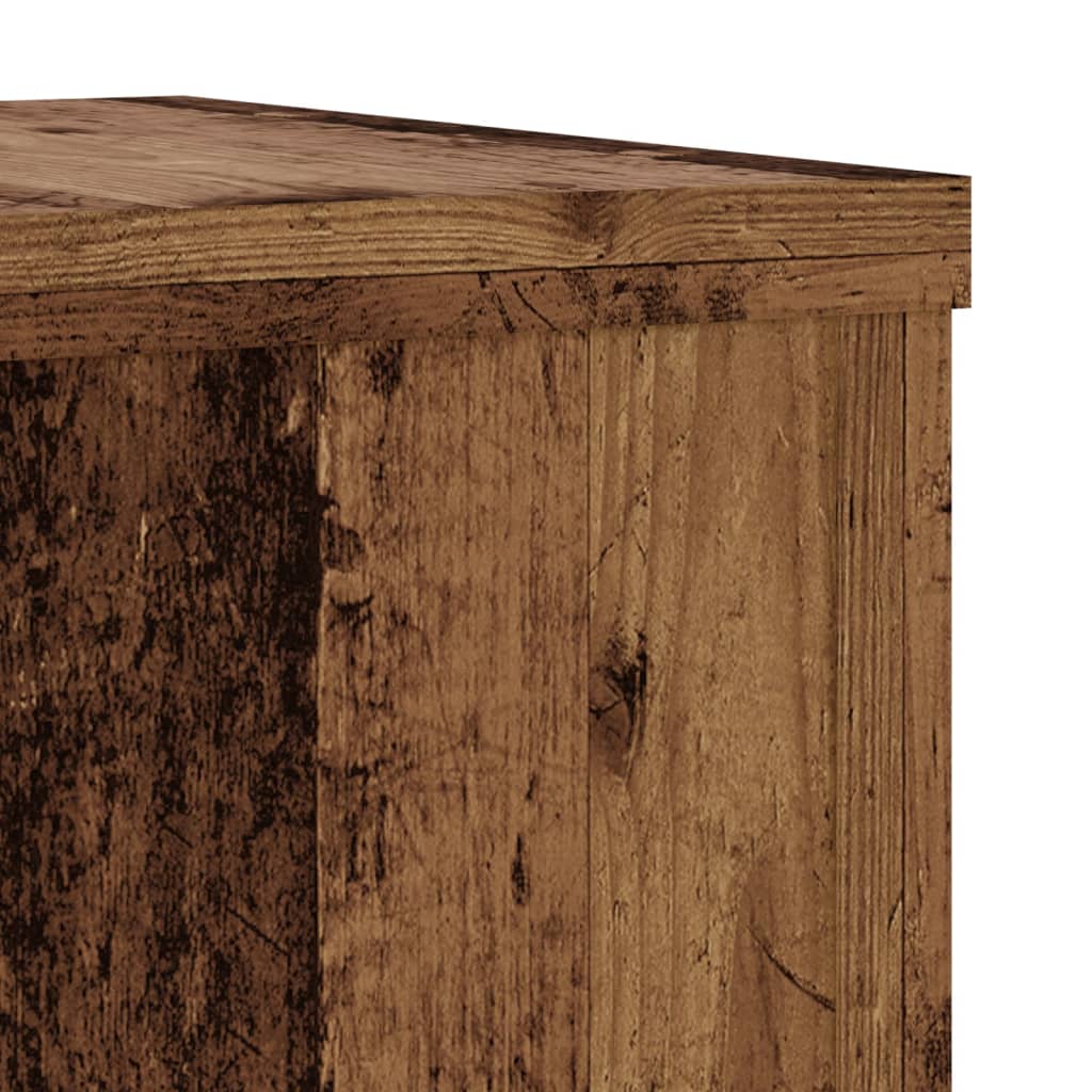 Plant Stand 2pcs Old Wood 25x25x80 cm Engineered Wood