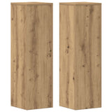 Plant Stands 2 pcs Artisan Oak 25x25x80 cm Engineered Wood - Front View