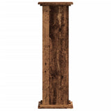 Plant Stand Old Wood 33x33x100 cm Engineered Wood - Side View