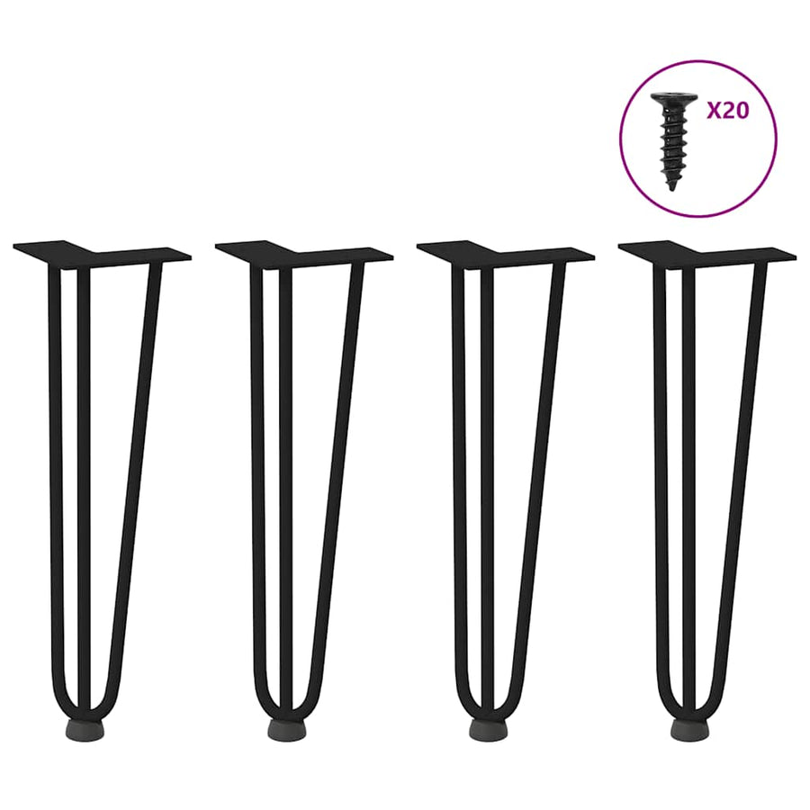 Hairpin Legs for Coffee Table 4 pcs Black 42 cm Solid Steel