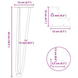Hairpin Legs for Coffee Table 4 pcs Black 42 cm Solid Steel