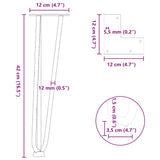 Hairpin Legs for Coffee Table 4 pcs Black 42 cm Solid Steel - Extra Image